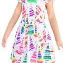 tagyum Girl Christmas Dress A Line Casual Dresses Toddler Santa Xmas Tree Candy Cane Dress Kids Knee Length Dresses White, 110