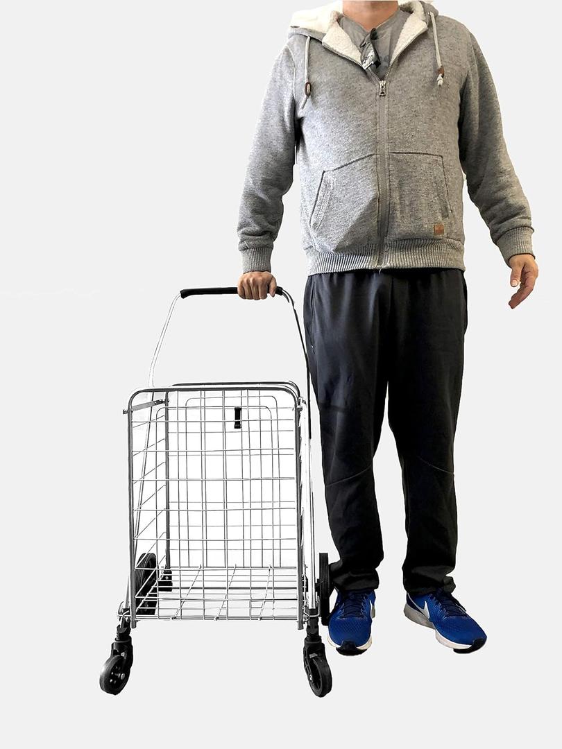 Portable Lightweight Shopping Cart Collapsible Grey
