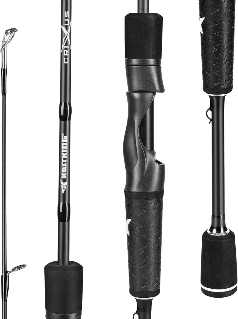 KastKing Crixus Fishing Rods,IM6 Graphite Spinning Rod & Casting Rod W/Zirconium Oxide Ring Stainless Steel Guides, SuperPolymer Handle, 5'6"-Light - M Fast-2pcs