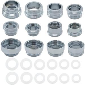 12 Pieces Faucet Adapter Kit Kitchen Aerator Male To Female Male Faucet Water Hose Adapter(Faucet Adapter Various Sizes)