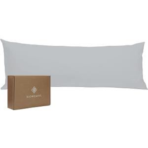 Bioweaves 100% Organic Cotton Body Pillow Cover for Body Pillowcases 300 Thread Count Soft Sateen Weave GOTS Certified with Zipped Closure - 21" x 54", 
Gray