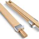 Maitys 2 Pcs Wood Drawer Slides Bottom Mount Classic 16 Inches Center Guide Track with Metal Slide Glides Traditional Wooden Drawer Rails for Dresser Replacement