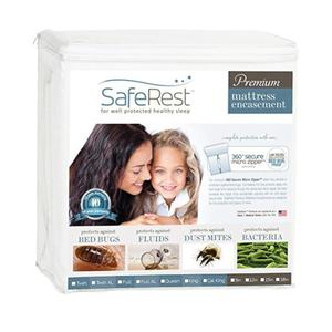 SafeRest Zippered Mattress Protector - Premium 9-12 Inch Waterproof Mattress Cover for Bed - Breathable, Noiseless Washable Mattress Encasement - Queen