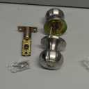 Keyed Entry Door Knob with Lock and Key, Exterior and Interior Door Knob for Bedroom or Bathroom, Satin Nickel (1 Pack)