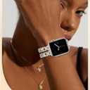 Newlibery Silver Gold Watch Bands for Women Compatible with Apple Watch 38mm 40mm 41mm 42mm (S10/11) Adjustable Metal Strap Dressy Pretty Chain Bracelet for iWatch Series 11/10/9/8/7/6/5/4/SE/3/2/1