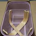 Cheardia 2 Pack Picnic Baskets, Metal Mesh Harvest Basket with Foldable Wooden Handle, Rectangle Garden Storage Basket Bin for Vegetable Fruit Garden Kitchen Cabinet Picking Gathering, Pink