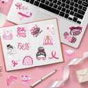A1diee Breast Cancer Awareness Ribbon Stickers - 2000Pcs Pink Ribbon Roll Sticker Gifts for Women Girls, Inspirational Breast Health Decor Decals for Water Bottle Guitar Laptop Christmas Decoration