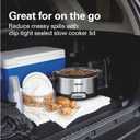 Hamilton Beach Programmable Stay or Go Slow Cooker, 7 Quart Capacity, Includes 20 oz. Party Dipper Food Warmer, Silver, R33477 