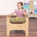 See-Through Small Water & Sand Sensory Table for Kids w/Transparent Tub for Tactile Play & Learning Perfect for Home, Classroom & Daycare