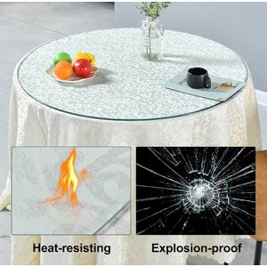 18" Tempered Glass Table Top Round Transparent Table Surface 1/4'' Thick Pencil Polished Edge Multipurpose for Dining, Coffee, Restaurant and End Table (18.11 inch)