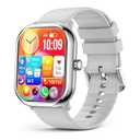 LIMTZOPY Smartwatch(Answer/ Make Call), AMOLED Smart Watches for Women with 100+ Sport Modes/ Blood Pressure/ Monitor, IP68 Waterproof Fitness Tracker Compatible with iOS and Android (Silver-Grey, 1.96)