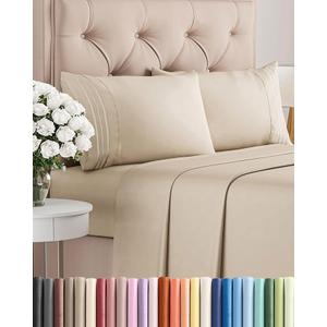 King Size 4 Piece Sheet Set - Comfy Breathable & Cooling Bed Sheets Set - Hotel Luxury Bedding for Women, Men, Kids, Teens, Boys & Girls - Deep Pockets, Ultra-Soft and Wrinkle Free - Oeko-Tex