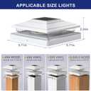 APONUO Solar Post Cap Lights 16-Pack, White IP64 Waterproof 16 LED Fence Post Solar Lights for 4x4 5x5 6x6 Wood/Vinyl Posts, 2-Mode Deck Post Lights Solar Powered, 10-Hr Lighting for Patio Yard Porch