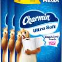 Charmin Ultra Soft Cushiony Touch Toilet Paper, 30 Family Mega = 153 Regular Rolls, 2-Ply, White