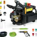 2025 Upgraded 100bar 2.3GPM Commercial Electric Pressure WasherPM Inverter 3HP Motor,Horizontal Triplex Pump,Power Washer with 65dB Quiet,with 7 Nozzles (0/15/25/40/Soap/Turbo) for Cars/Driveway