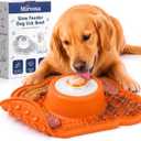 Anti-Slip Slow Feeder Dog Bowl and Lick Mat with Rolling Ball
