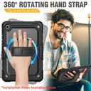 HXCASEAC Case for Samsung Galaxy Tab A11+ Plus 11 Inch, Protective with Screen Protector/Hand Strap/Pen Holder, Sturdy Shockproof for Samsung A11 Plus Tablet Case 5G SM-X230 SM-X236 SM-X238U - Black