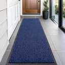OLANLY Front Door Mat Indoor Outdoor Entrance, Waterproof Heavy Duty Doormat, Fade Resistant, Low Profile, Easy Clean Patio Porch Welcome Floor Mats for Entry, 59x20, Blue