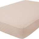 hyha Outdoor Couch Cushion Covers, Sectional Couch Sofa Covers Washable, Jacquard Diamond Lattice, Stretch Sofa Seat Cushion Cover for Indoor/Outdoor Patio Furniture (1 Piece for Medium, Light Camel)