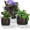 Plant Pots 6/5/4 inch Set of 3, Self Watering Pots for Indoor Outdoor Plants Flowers, Self Watering Planters with Reservoir, Drainage Hole and Absorbent Cotton Rope
