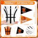 8 Sets Plastic Basketball Popcorn Boxes with Pennant Flags 5"x 6.3" Senior Night Basketball Party Decorations Concession Stand Supplies Team Gift Basket for Sport Party Favors Birthday Supplies (EXP 12/31/27)