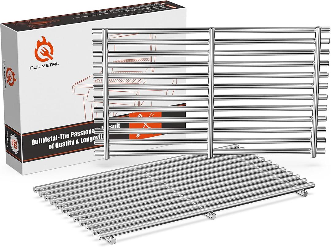 7637 9MM Grill Parts for Weber Spirit E210, E220, S210, S215, Spirit 200 & GS4 Spirit II E210, Spirit II E220 Series with Front-Mounted Control, 17.5'' SUS304 Stainless Steel Grates for Weber 7637