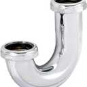 Eastman 1-1/2 Inch Heavy Duty J Bend with Slip Joint Connection, 22 Gauge, Brass Plumbing Fitting, Chrome, 35123