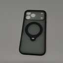 Magnetic for iPhone 17 Pro Max Case with Stash Stand, Military Grade & Full Camera Protection, Compatible with MagSafe, Anti-Slip, Translucent Matte (Black)