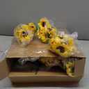 Redbaker 24 Bundles Sunflower Artificial Flower with Stems Bouquet Fake Plants Bulk UV Resistant Plastic Faux Outdoor Flower No Fade for Wedding Fall Garden Home Window Decor