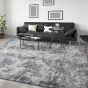 AIMECO Area Rugs for Living Room Bedroom, 4X6 Ft Shag Fluffy Rug Grey Carpet ，Machine Washable Indoor Carpet for Kids Girls and Boys, Dorms, Nursery Rooms,Room Decor Aesthetic,Tie-Dyed Grey