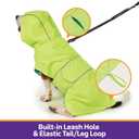 Kimee Dog Raincoat Reversible, Single Side Slicker Poncho Adjustable Waterproof Dog Rain Jacket with Leash Hole/Reflective Stripe Hooded Snowproof Windproof Clothes Dogs, L