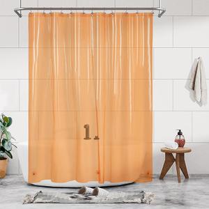 Barossa Peva Shower Curtain Liner, 72"Wx84"L, Water proof Lightweight Orange Shower Curtain