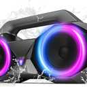 KMAG Portable Bluetooth Speaker - IPX7 Waterproof Wireless Speakers with 80W Loud HiFi Stereo Sound, 20H Playtime, Dynamic Light, Deep Bass, Dual Pairing, 5.3 BT for Outdoor, Gifts (Silver Grey)