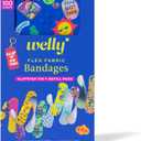 Welly Bandage Clip N' Go Tin & Refill Pack | Adhesive Flexible Fabric Bandages and Tin | Assorted Shapes and Patterns for Minor Cuts, Scrapes, and Wounds - 100 Count
