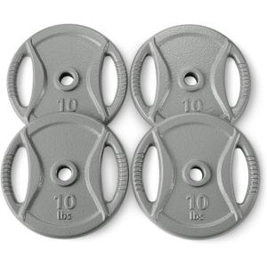 Amazon Basics 1-Inch Cast Iron Grip Weight Plates