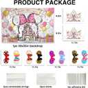 Allenjoy Princess Mouse Party Decorations Set - 11 Piece Kit with 59"x35" Backdrop, 2 Headbands, 8 Photo Booth Props, Decor Supplies, Favors for Girls Daughter Kids Fans Teens