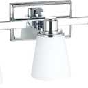XiNBEi Lighting Opal Glass Bathroom Vanity Light Over Mirror, 3 Light Chrome Bathroom Light Fixtures with White Glass, Modern Vanity Lighting Wall Mount Fixture XB-W220-3-CH