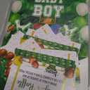 Teling 51 Pieces Diaper Raffle Tickets with Card Baby Shower Decorations Gender Reveal Holder Box for Girl Boy Diaper Raffle Party (Football Touch Down It's A Boy)