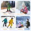 findway Kids Ski Socks, 2 Pairs Thermal Thick Warm Winter Cozy Socks for Skiing Snowboarding Boys Girls (Medium, 2 Paris-green+blue-m)