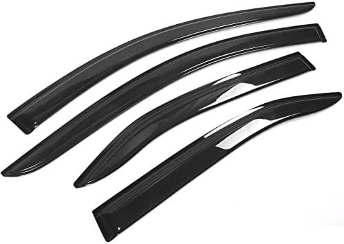 Window Visor Compatible with 2007-2011 Toyota Camry, Slim Style Acrylic Smoke Tinted Sun Rain Wind Guards Shield Vent by IKON MOTORSPORTS, 2008 2009 2010