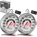 Oven Thermometer 150-600F Pro Accurate Oven Temperature Gauge for Oven Easy Read, Food Thermometer Hang or Stand (Oven-Cooking Zone-Labeled (2Pack))