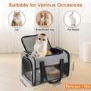 Pet Carrier, Breathable Mesh Design, Soft Cat Carrier with Shoulder Strap, Comfortable Travel Solution, Grey
