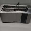 Mueller UltraToast Full Stainless Steel Toaster 4 Slice, Long Extra-Wide Slots for Bagels and Waffles, 6 Browning Levels, LED Display, Cancel/Defrost/Reheat Functions & Removable Tray, Kitchen Gadgets