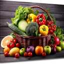 CXHOSTENT Kitchen Canvas Wall Art Fruit Picture Various Fresh Fruits Vegetable Painting Prints for Kitchen Restaurant Dining Room Decor Framed (Fruit-1, 16.00"x24.00")