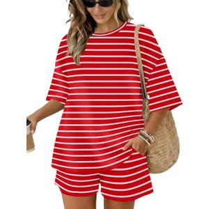 Sampeel Womens 2 Piece Sets 3/4 Sleeve Oversized Tops Lounge Sets Loungewear Business Casual Summer Outfits Workout L