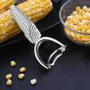 2 x 2 Packs Corn Vegetable Peelers for Kitchen,Durable Non-slip Handle Corn Cob Stripper Tool,Dishwasher Safe Kitchen Gadgets,Stainless Steel Sharp Peelers for Veggie,Fruit,Potato,Julienne,Carrot, Apple