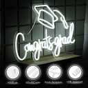 Threan 2026 Congrats Grad Neon Sign Large 20.8 x 12.9 Inch LED Congrats Letter Light up Grad Prom Sign Background Wall Decor for Class of 2026 College High School Graduation Decoration(Cool White)