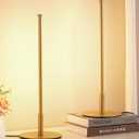 EDISHINE Upgraded LED Table Lamp Set of 2, Stepless Dimmable Bedside Lamps with Metal Finish & 3 Color Temperature, 6W Modern Desk Lamps, Gold Nightstand Lamp for Bedroom, Living Room, Corner, Gift