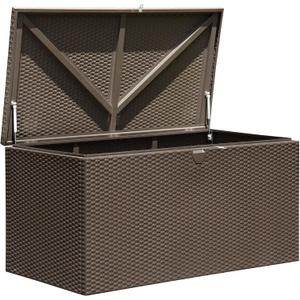 Arrow 4' x 2' x 2' Spacemaker Espresso 134 Gallon Hot-Dipped Galvanized Steel Storage Deck Box