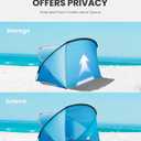 OutdoorMaster Updated Beach Tent for 3-4 Person - Easy Setup and Portable Beach Shade Sun Shelter Canopy with UPF 50+ UV Protection Removable Skylight Family Size -Sky Blue